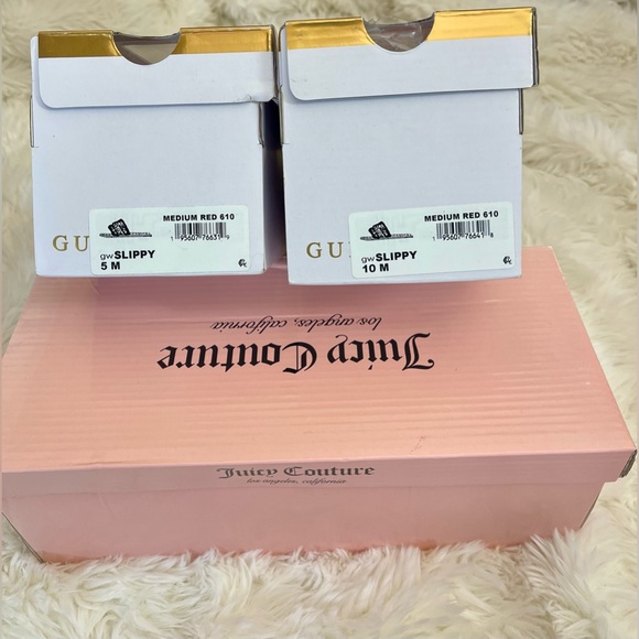 New beautiful Guess women’s faux fur bling slippers 5 10 red gift soft shoes - Picture 6 of 6